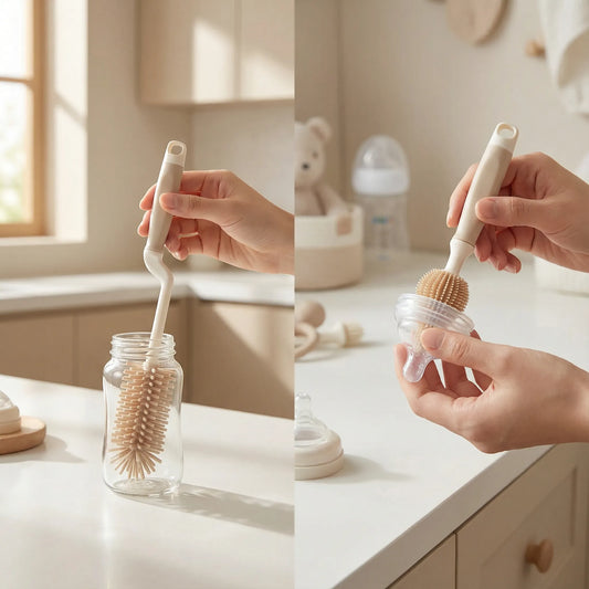 lavage de biberon et tétine avec les goupillons