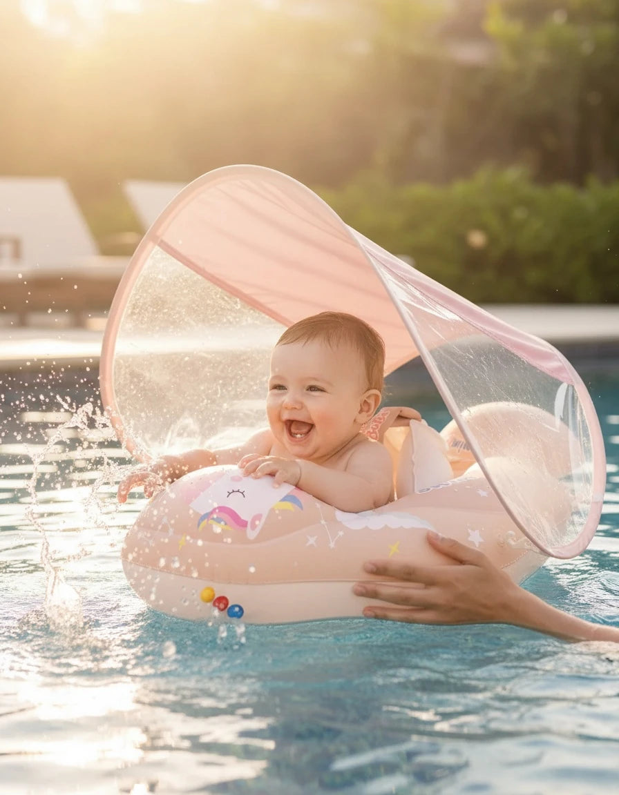 Bouée Licorne avec Protection Solaire Intégrée