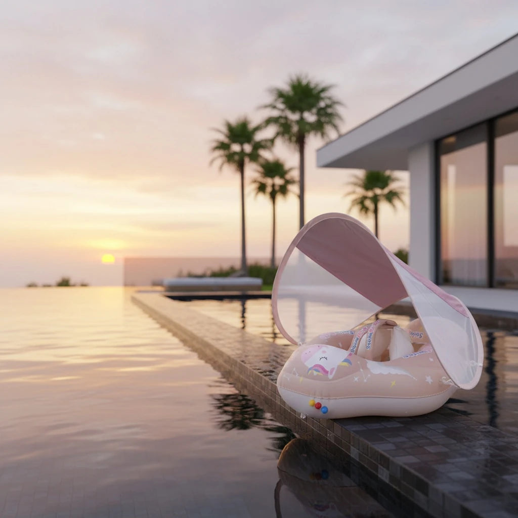 Bouée Licorne avec Protection Solaire Intégrée