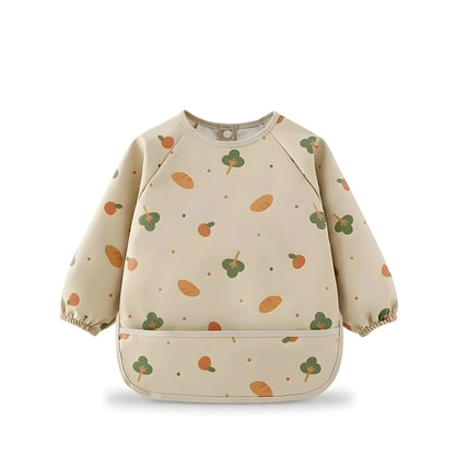 Bavoir manches longues motif nature vue de face