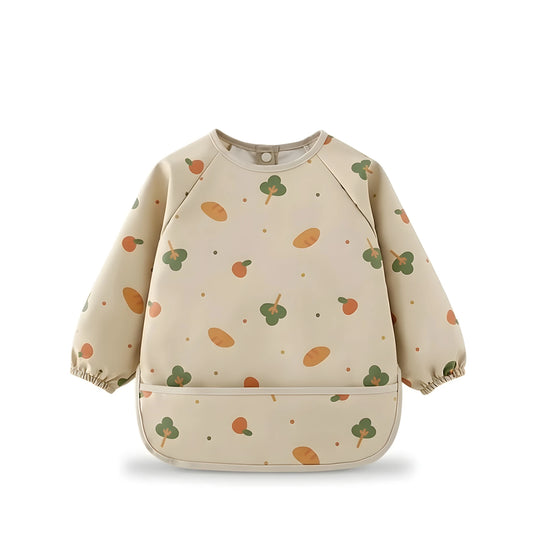 Bavoir manches longues motif nature vue de face