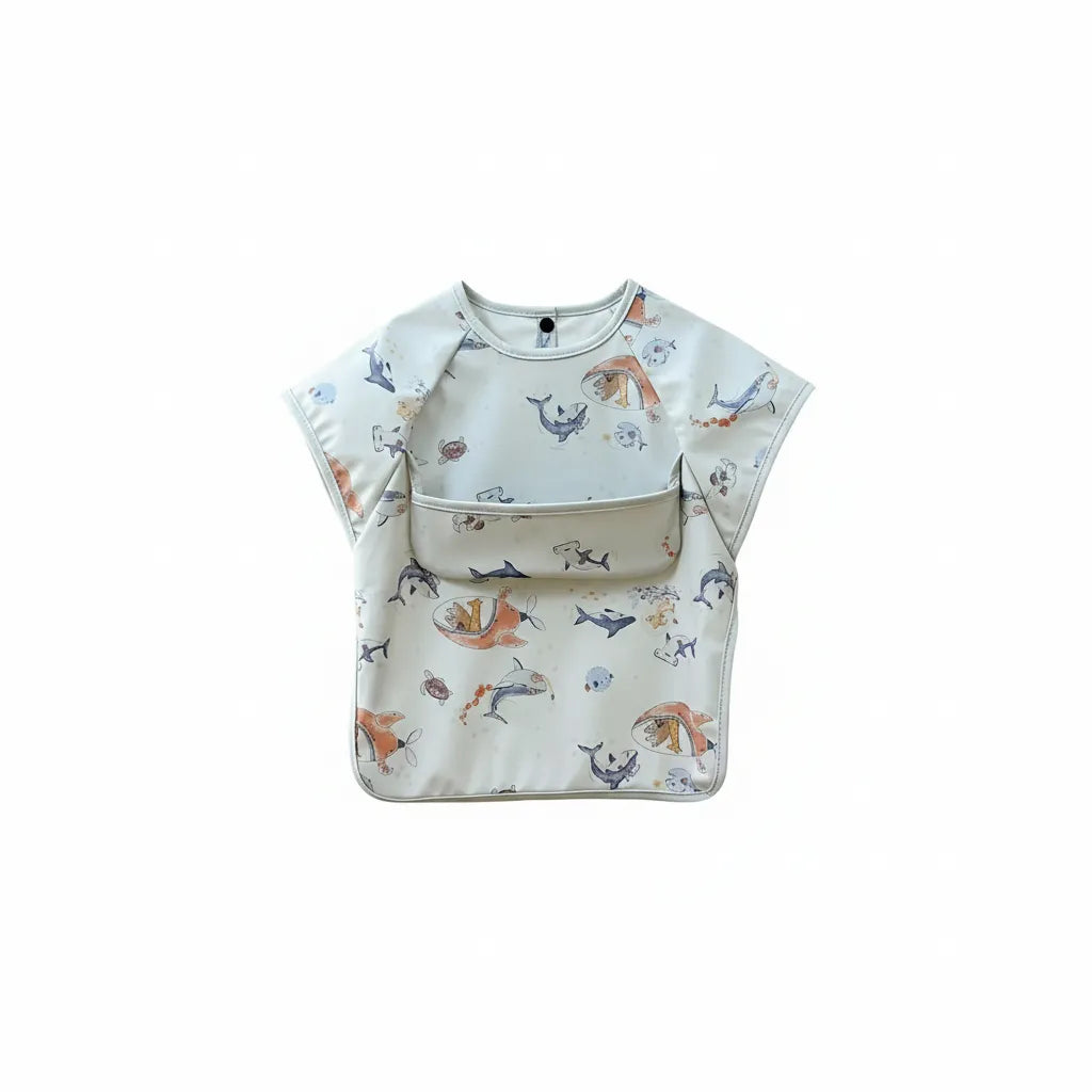 bavoir motif océan vue de face