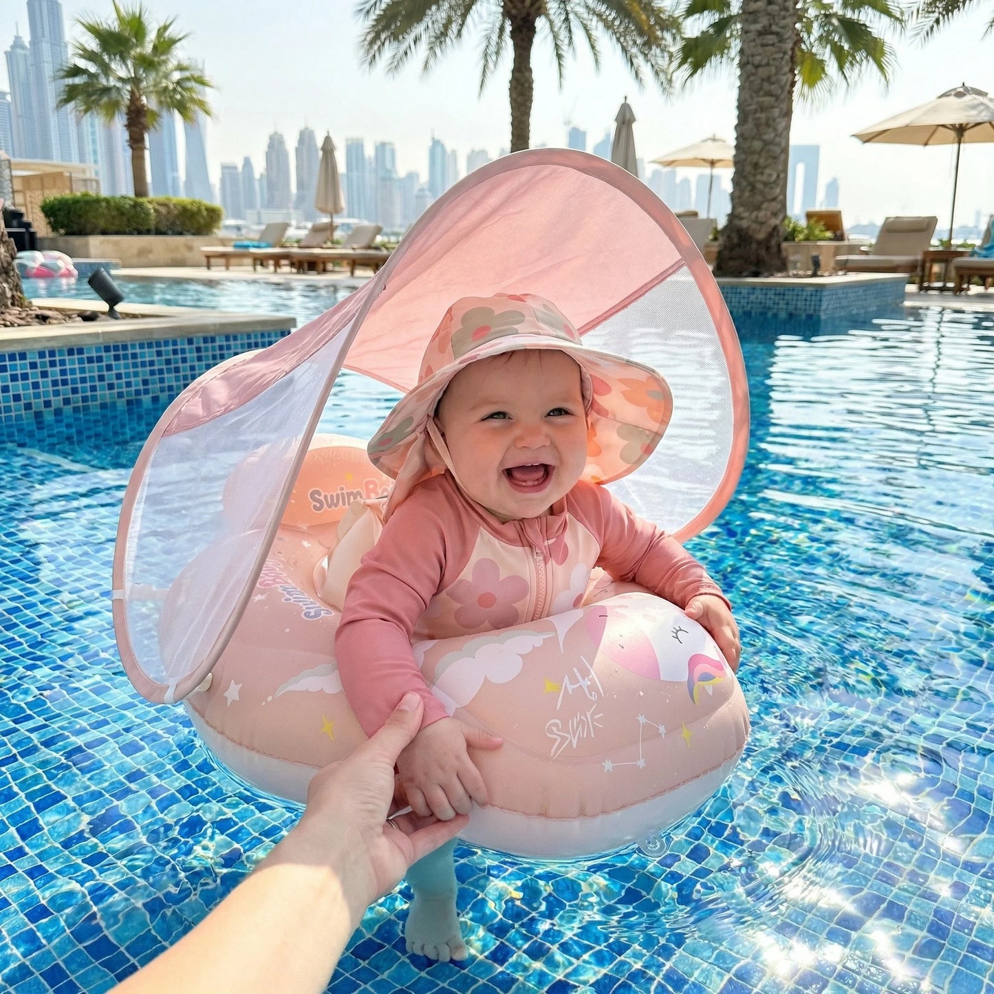 Combinaison Anti-UV Bébé + Chapeau Assorti – Protection Soleil UPF50+