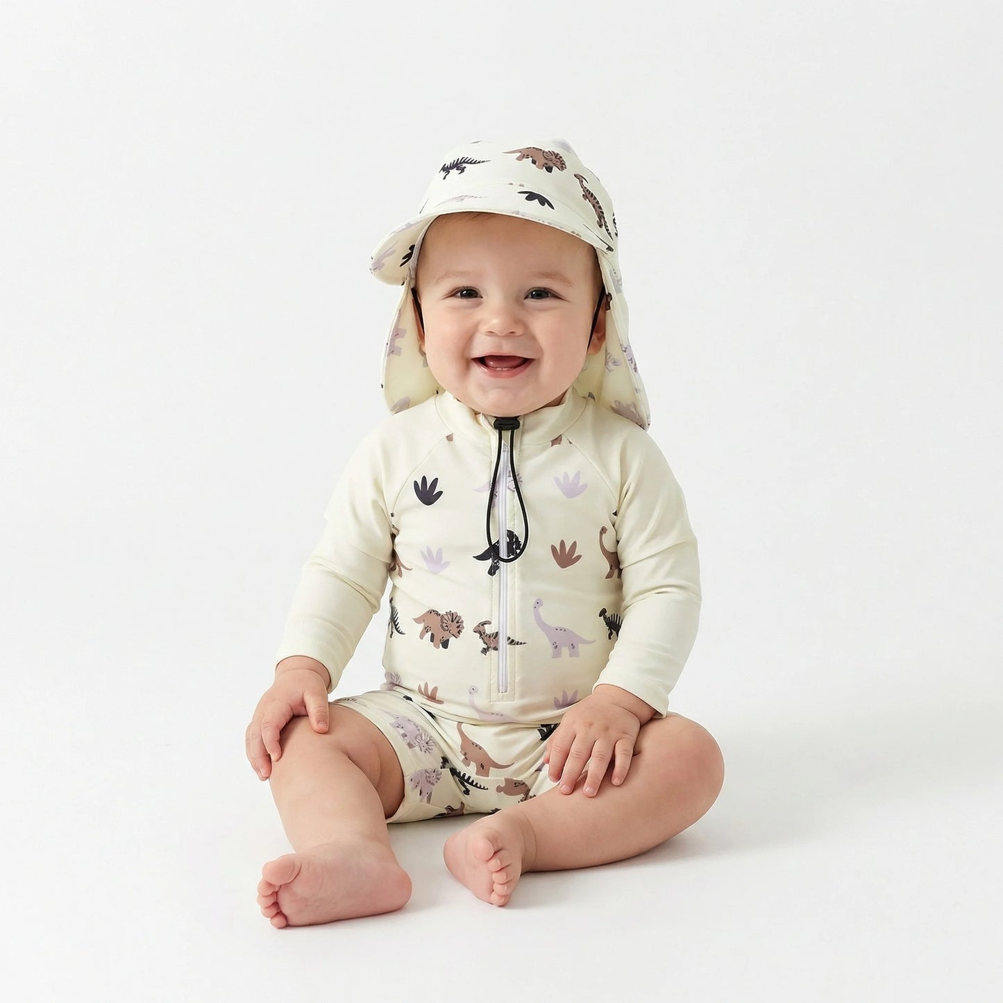 Combinaison Anti-UV Bébé + Chapeau Assorti – Protection Soleil UPF50+