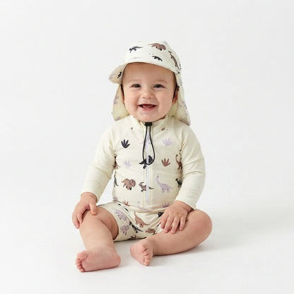 Combinaison Anti-UV Bébé + Chapeau Assorti – Protection Soleil UPF50+