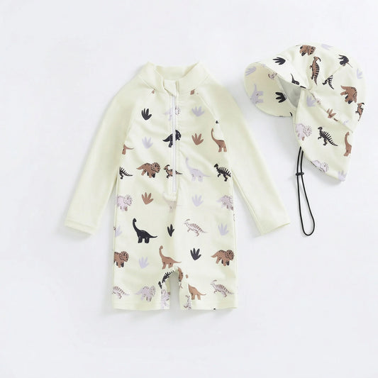 Combinaison Anti-UV Bébé + Chapeau Assorti – Protection Soleil UPF50+