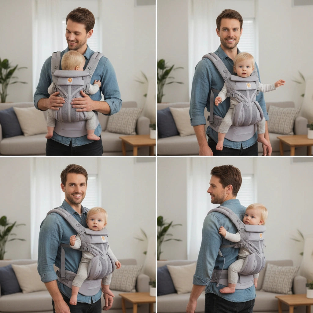 différentes manière d'utiliser le porte-bébé