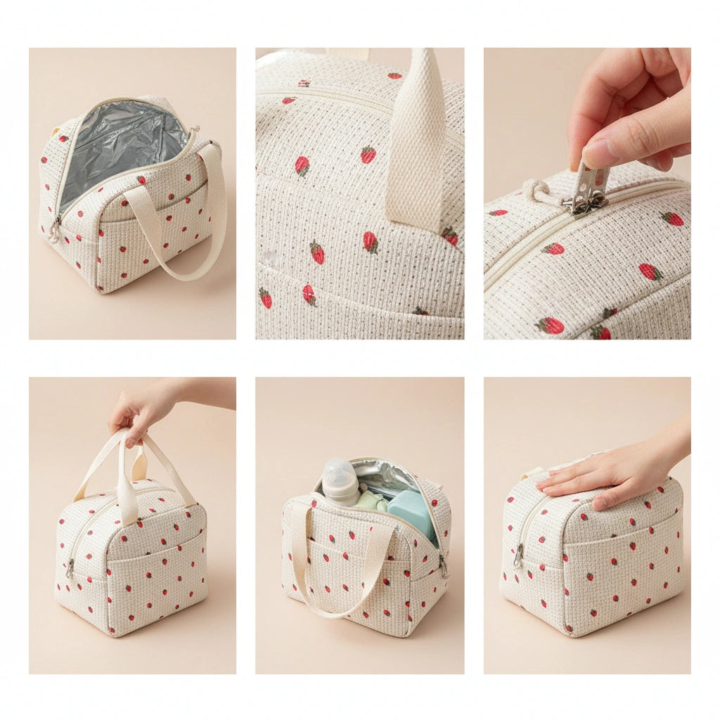 caractéristique et zom sur les détails du sac isotherme