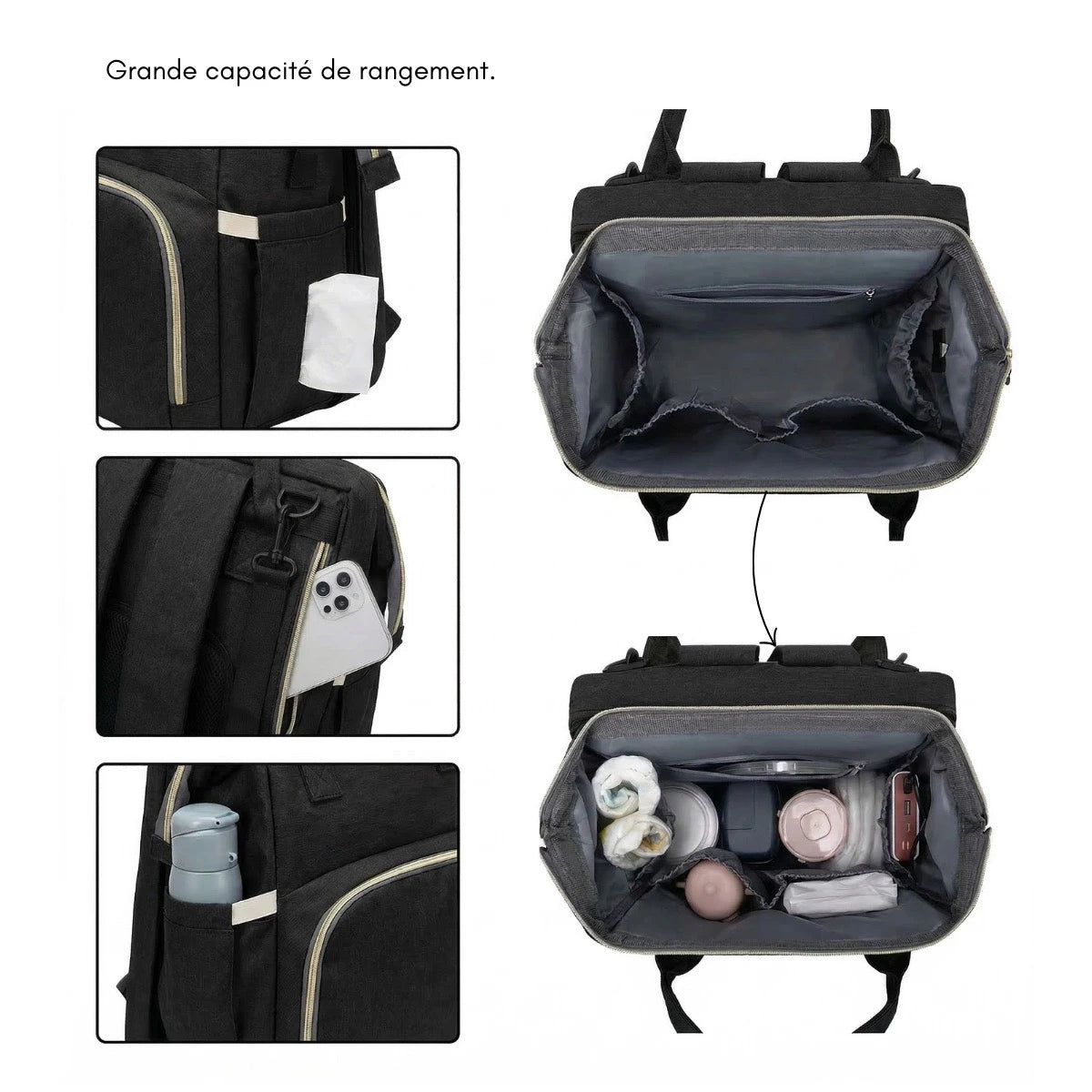 Sac à Langer 3-en-1 qui se transforme en lit pour bébé