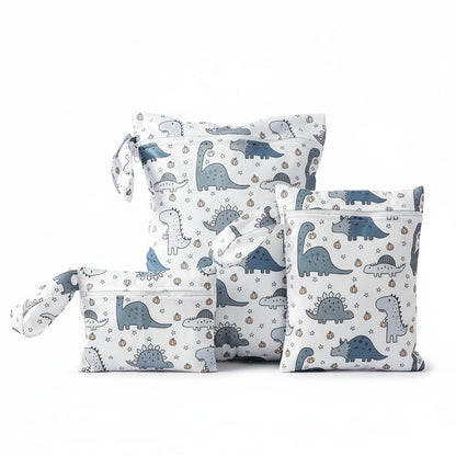 Set de 3 trousses de toilette bébé imperméables Boobo motif dinosaures
