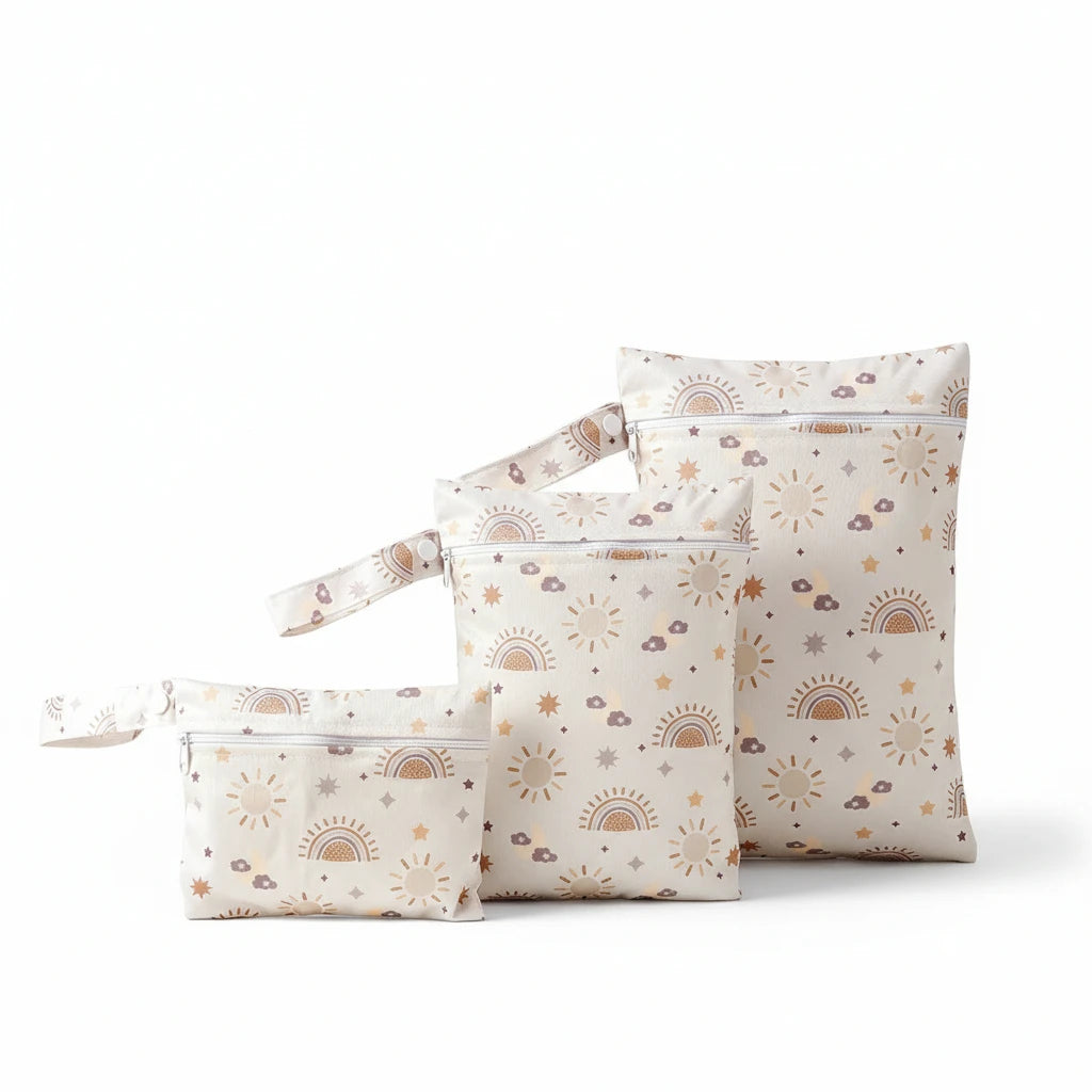 Set de 3 trousses de toilette bébé imperméables Boobo motif étoiles