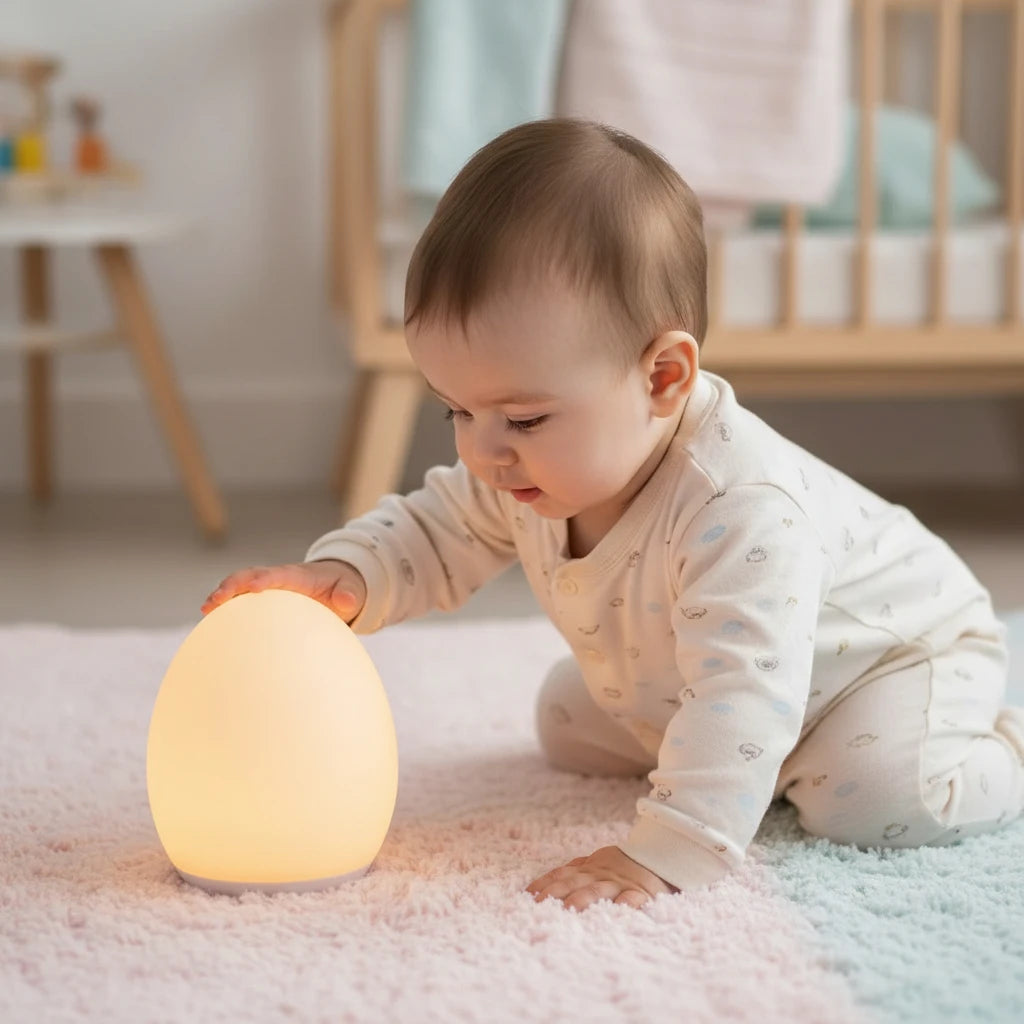 Veilleuse bébé LED Boobo sécurisée en silicone pour chambre bébé